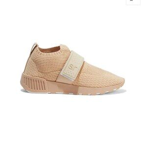 Sergio Rossi Sr1 Running Leather-Trimmed Stretch-Knit Sneakers